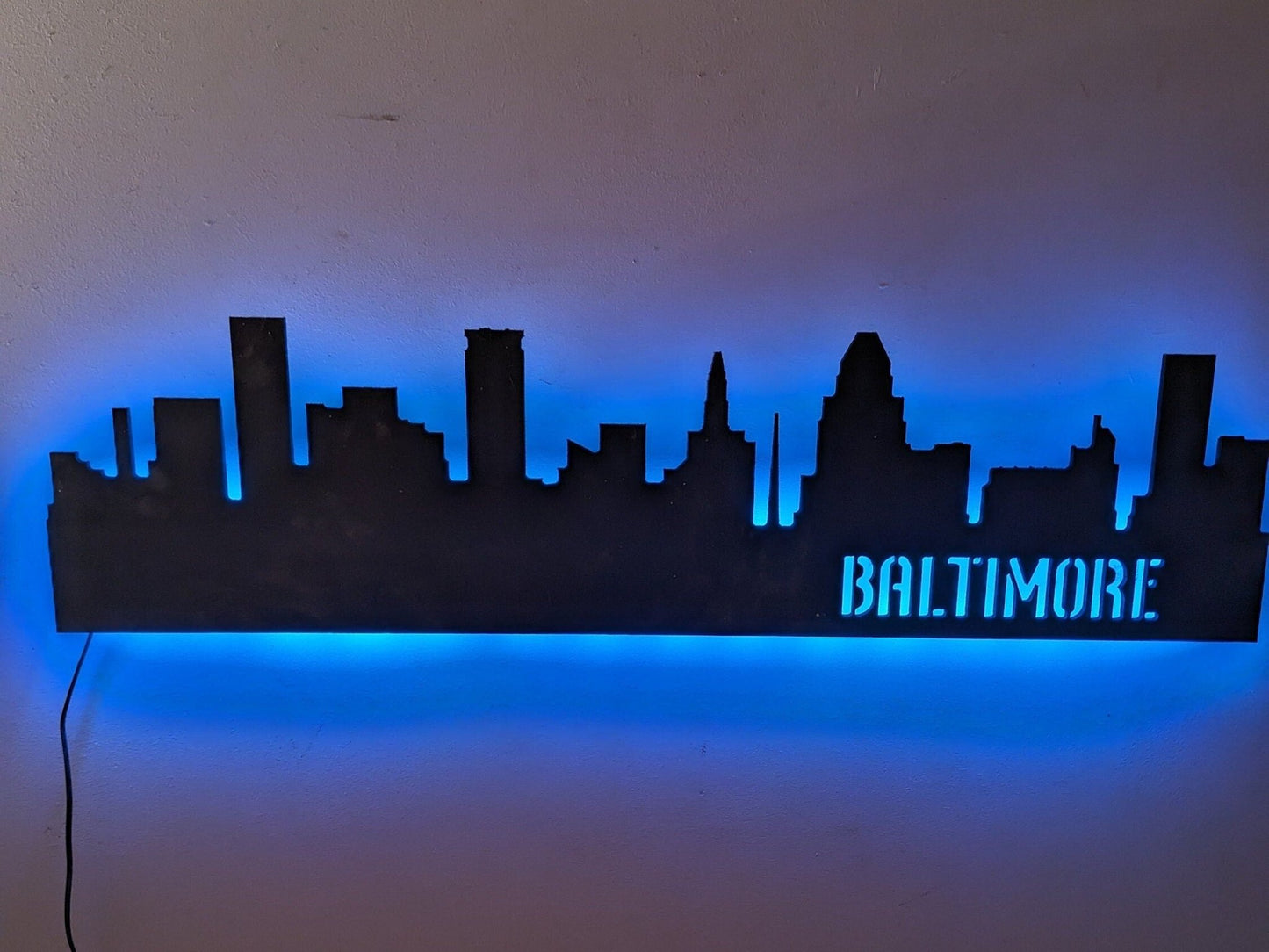 Baltimore Skyline Sign, Baltimore Wood Sign, Baltimore LED Sign, Baltimore Skyline Wall Art, Baltimore Gift, wall decoration, Custom Sign - TitanOakDecor