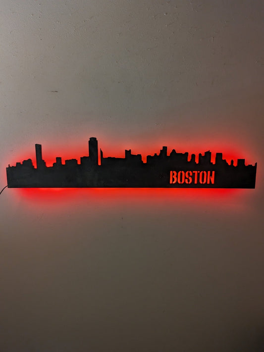 Boston Skyline Sign, Boston Wood Sign, Boston Sign, Boston Skyline Wall Art, Boston Gift, Wall Decoration, Custom City Sign - TitanOakDecor