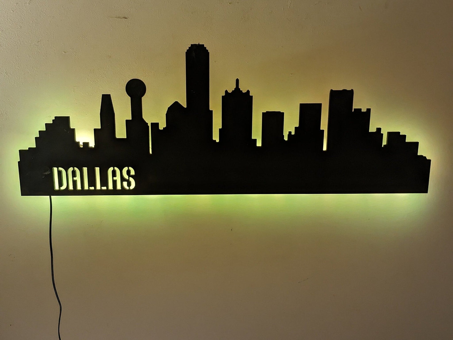 Dallas Skyline LED Sign, Dallas Wood Sign, Dallas Sign, Dallas Skyline Wall Art, Dallas Gift, LED decoration, Custom Sign, Texas Gift - TitanOakDecor