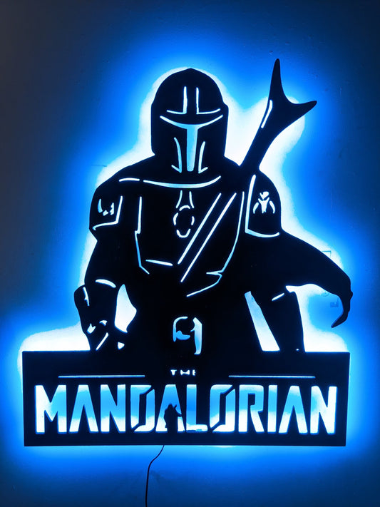 The Mandolorian Logo LED Wall Art