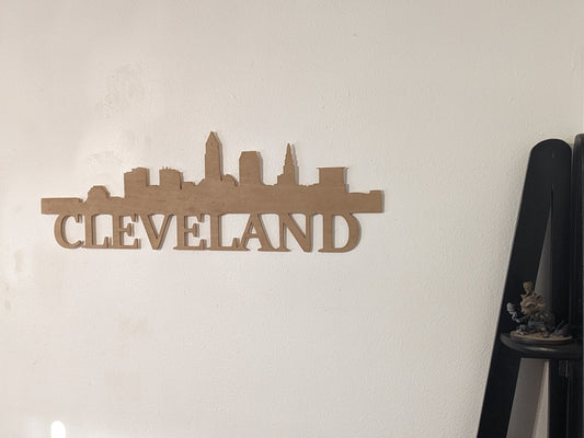 Cleveland Skyline Sign, Cleveland Wood Sign, Cleveland Sign, Cleveland Skyline Wall Art, Cleveland Gift, Wall Decoration, Custom City Sign