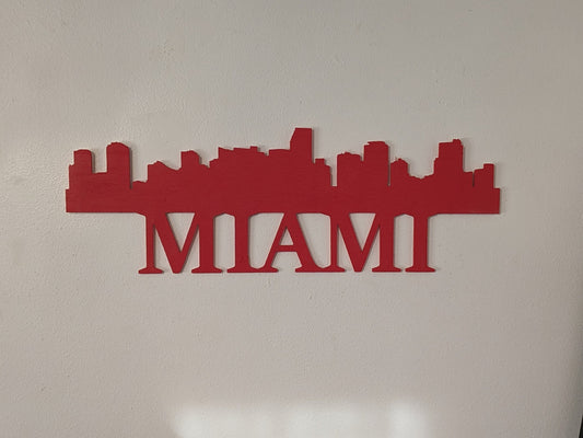 Miami Skyline Sign, Miami Wood Sign, Miami Sign, Miami Skyline Wall Art, Miami Gift, Wall Decoration, Custom City Sign