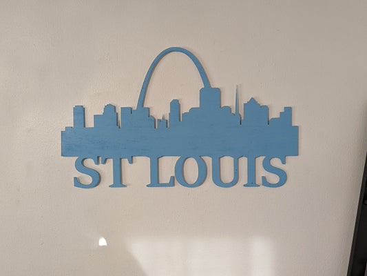 St Louis Skyline Sign, St Louis Wood Sign, St Louis Sign, St Louis Skyline Wall Art, St Louis Gift, Wall Decoration, Custom City Sign