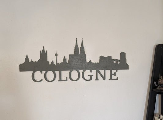 Cologne Skyline Sign, Cologne Wood Sign, Cologne Sign, Cologne Skyline Wall Art, Cologne Gift, Wall Decoration, Custom Sign