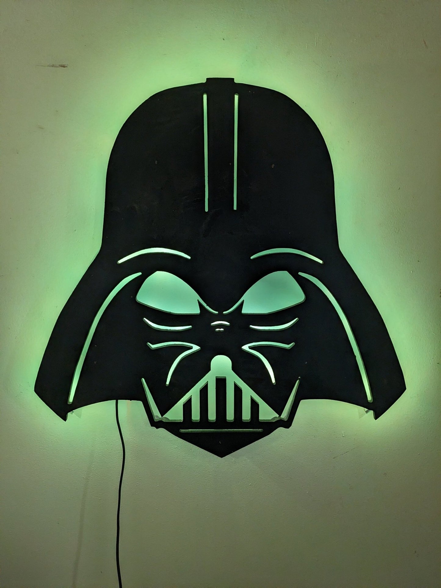 Illuminated Darth Vader LED Wall Art, Glow in the dark wall art, Game Room Decor, Nerdy Decor, LED decoration, Custom Sign Gift - TitanOakDecor
