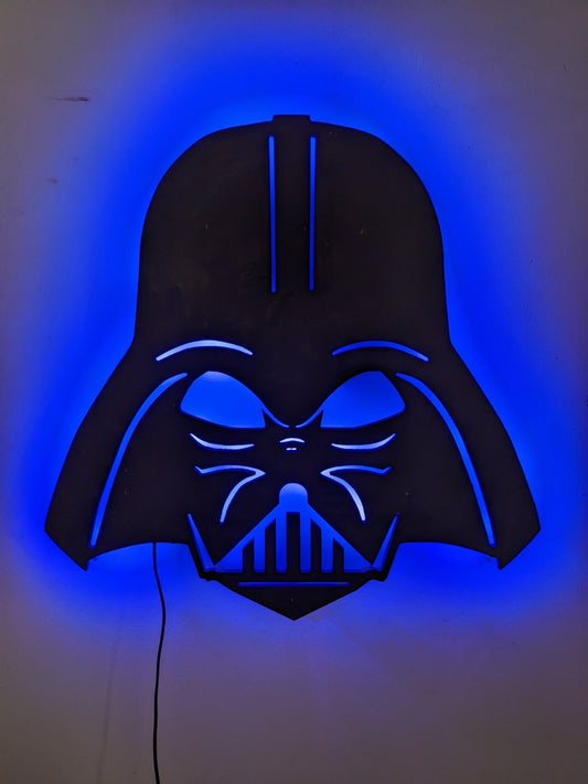 Illuminated Darth Vader LED Wall Art, Glow in the dark wall art, Game Room Decor, Nerdy Decor, LED decoration, Custom Sign Gift - TitanOakDecor