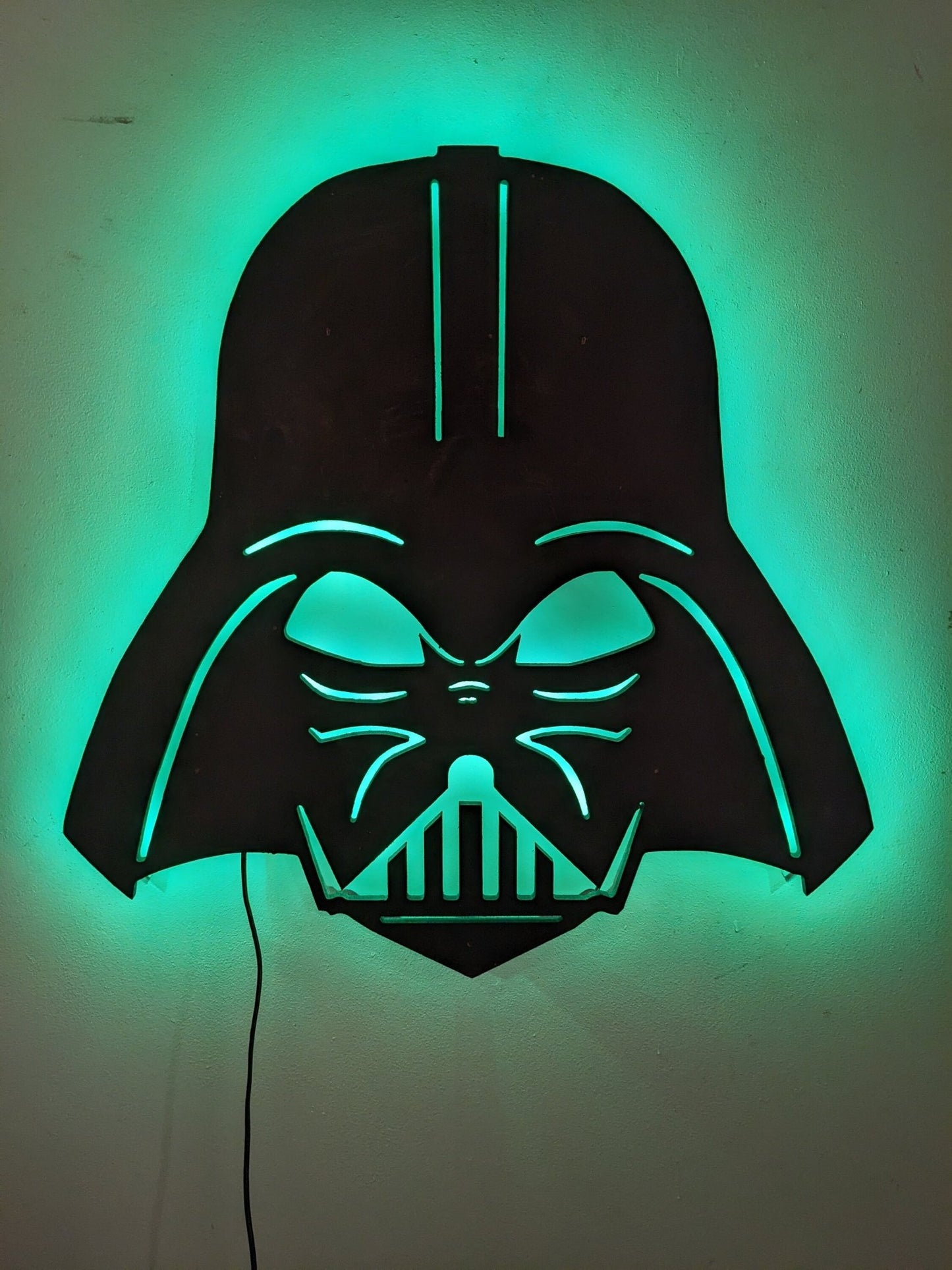 Illuminated Darth Vader LED Wall Art, Glow in the dark wall art, Game Room Decor, Nerdy Decor, LED decoration, Custom Sign Gift - TitanOakDecor