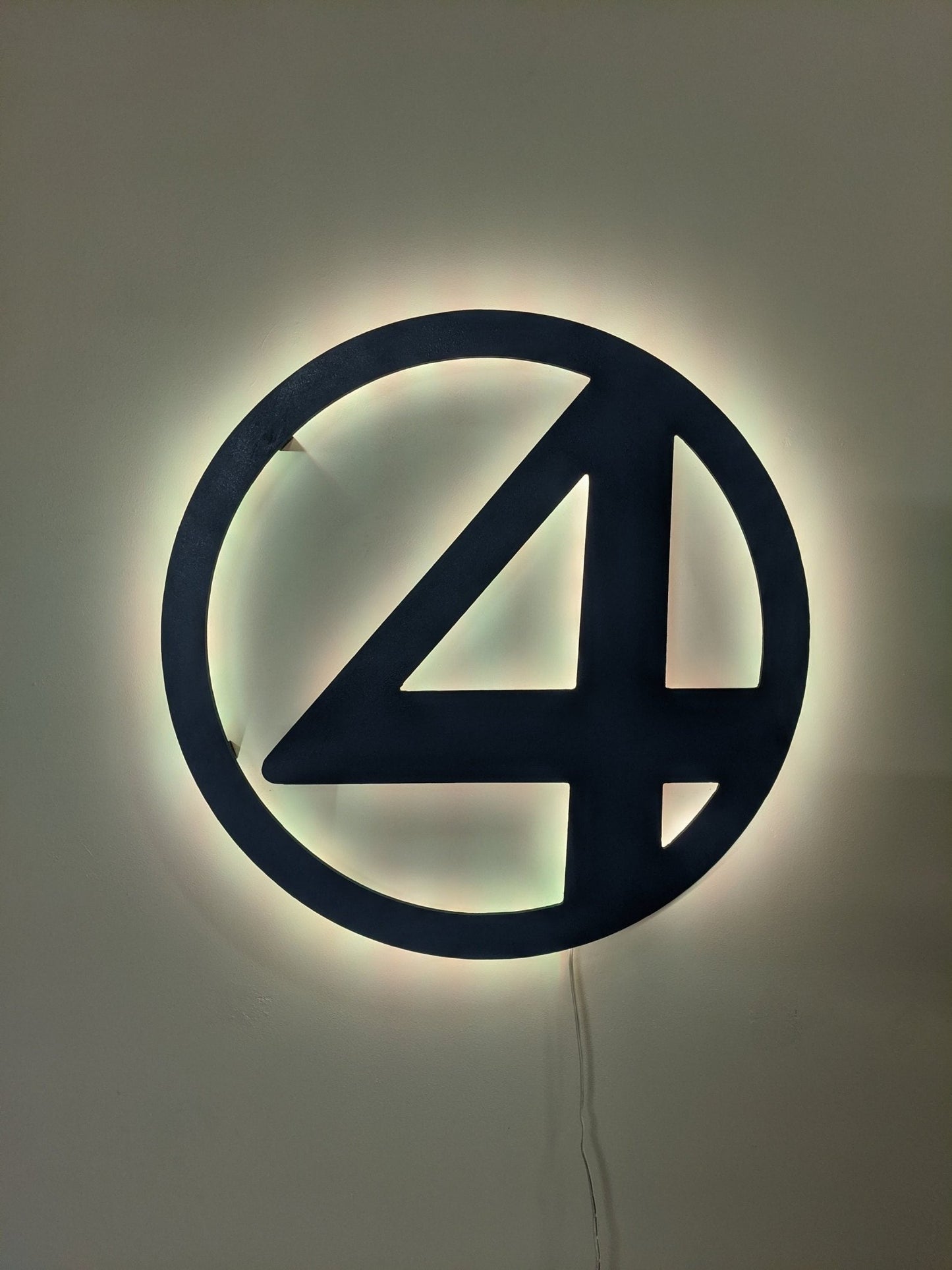 Illuminated Fantastic Four LED Wall Art, Glow in the dark wall art, Game Room Decor, Nerdy Decor, LED decoration, Custom Sign Gift - TitanOakDecor