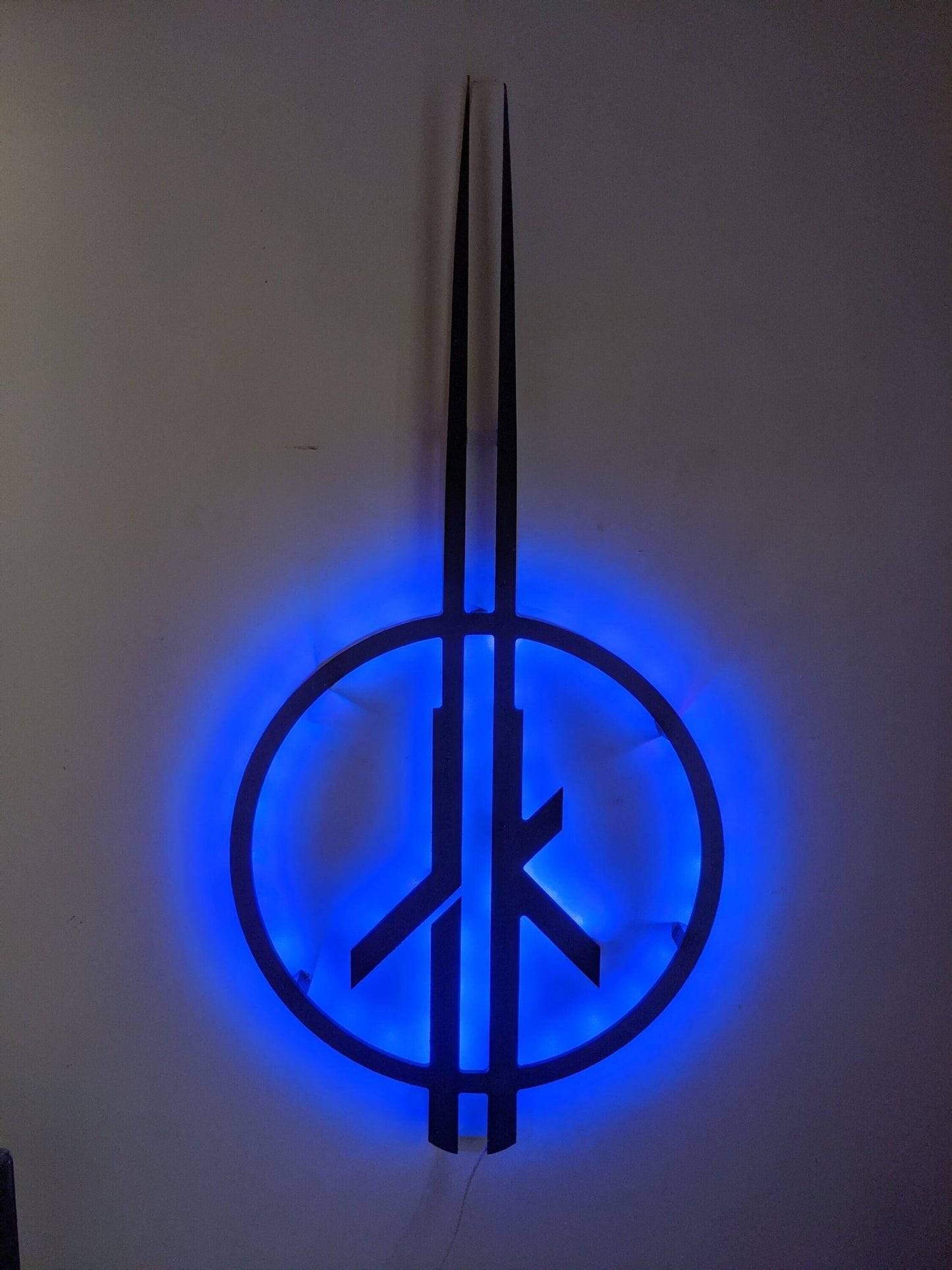 Illuminated Jedi Outcast LED Wall Art, Glow in the dark wall art, Game Room Decor, Nerdy Decor, LED decoration, Custom Sign Gift - TitanOakDecor