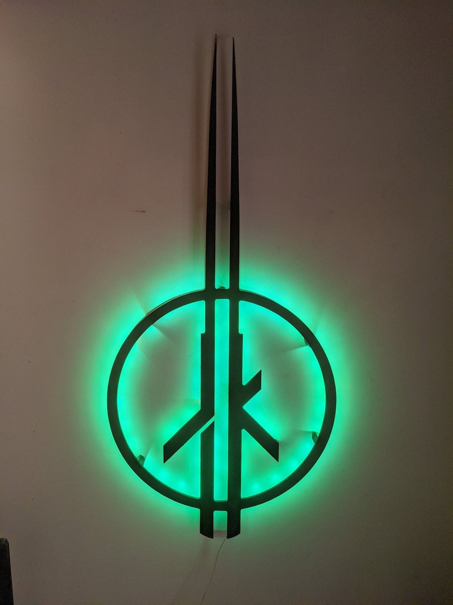 Illuminated Jedi Outcast LED Wall Art, Glow in the dark wall art, Game Room Decor, Nerdy Decor, LED decoration, Custom Sign Gift - TitanOakDecor