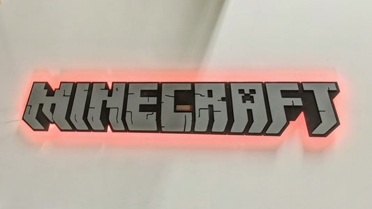 Illuminated Minecraft LED Wall Art, Glow in the dark wall art, Game Room Decor, Nerdy Decor, LED decoration, Custom Sign Gift - TitanOakDecor