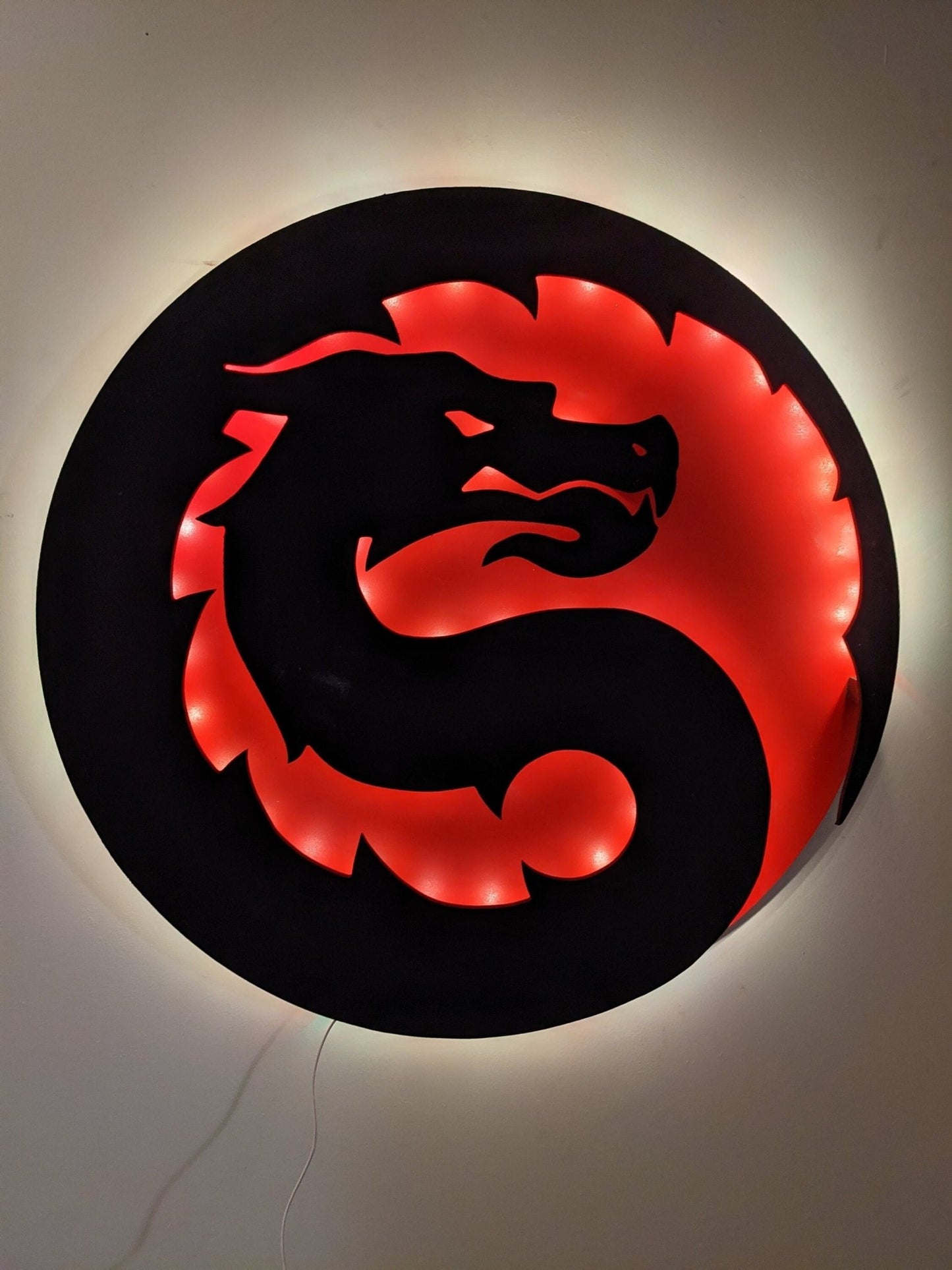 Illuminated mortal kombat 2021 led wall art, Glow in the dark wall art, Game Room Decor, Nerdy Decor, LED decoration, Custom Sign Gift - TitanOakDecor