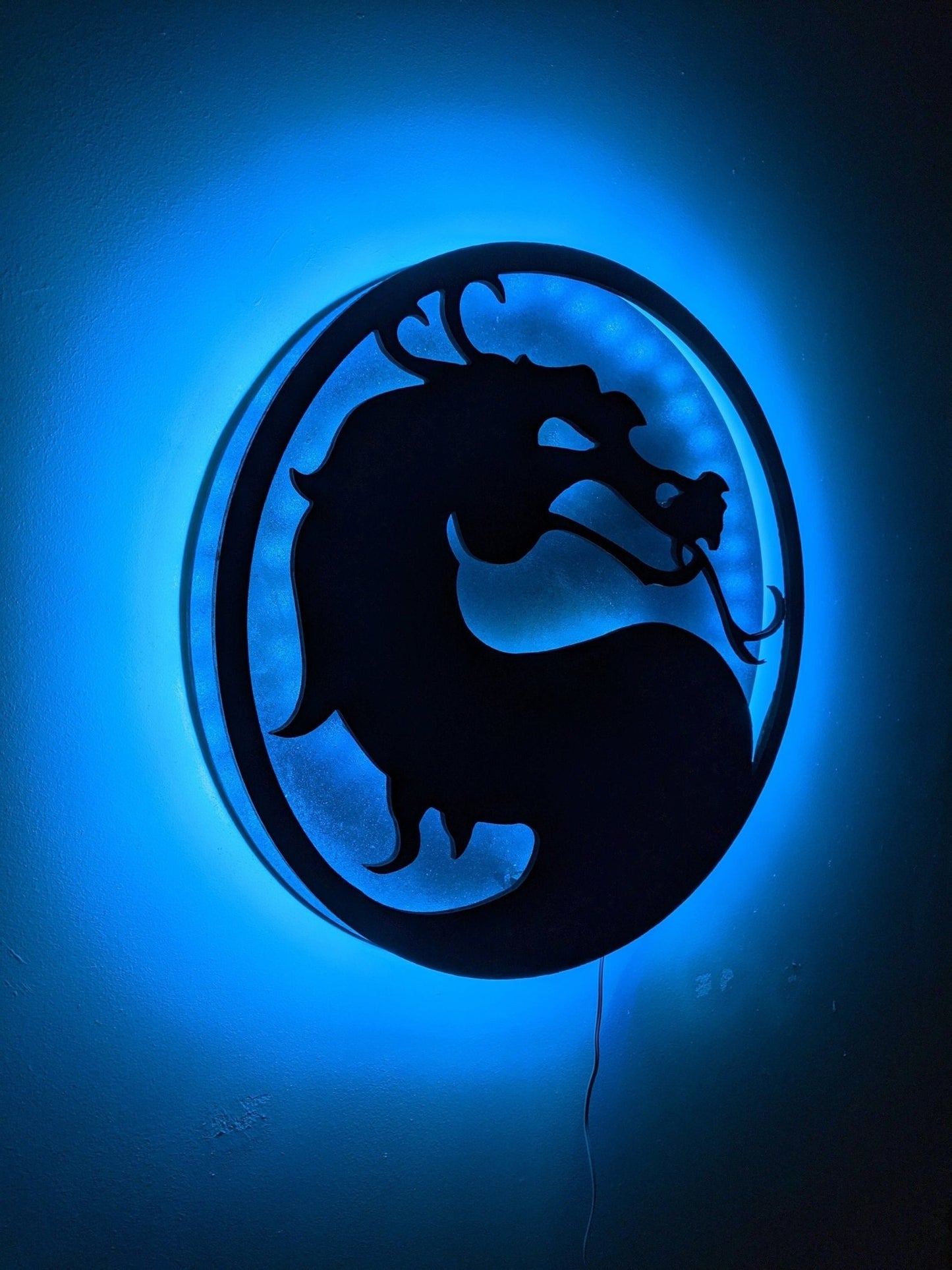 Illuminated Mortal Kombat LED Wall Art, Glow in the dark wall art, Game Room Decor, Nerdy Decor, LED decoration, Custom Sign Gift - TitanOakDecor
