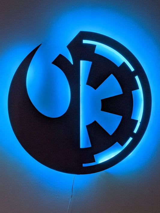 Illuminated Republic and Galactic Empire LED Wall Art - TitanOakDecor
