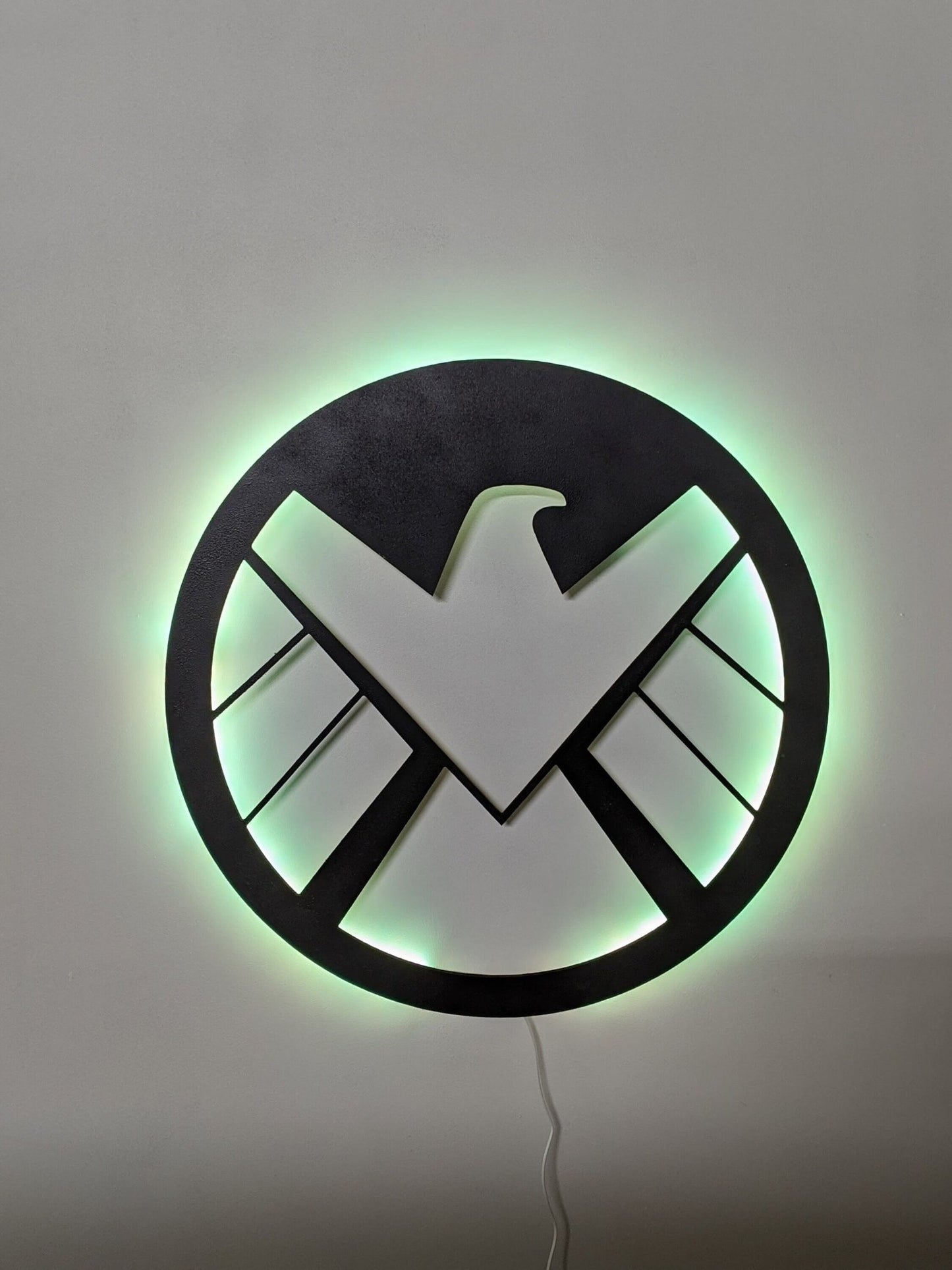 Illuminated S.H.I.E.L.D. LED Wall Art, Glow in the dark wall art, Game Room Decor, Nerdy Decor, LED decoration, Custom Sign Gift - TitanOakDecor
