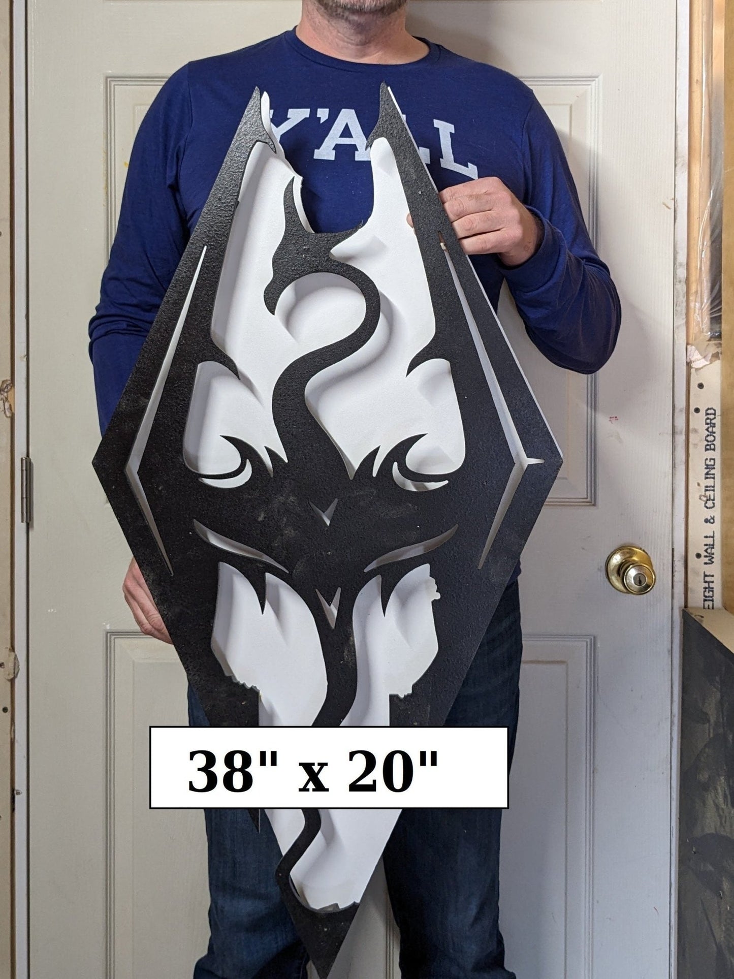 Illuminated Skyrim LED Wall Art, Glow in the dark wall art, Game Room Decor, Nerdy Decor, LED decoration, Custom Sign Gift - TitanOakDecor