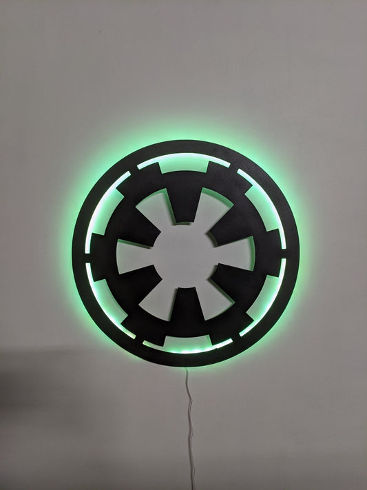 Illuminated Star Wars Empire LED Wall Art, Glow in the dark wall art, Game Room Decor, Nerdy Decor, LED decoration, Custom Sign Gift - TitanOakDecor