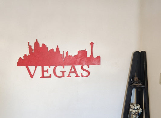 Las Vegas Skyline Sign, Las Vegas Wood Sign, Sin City Sign, Las Vegas Gift, wall decoration, Custom Sign, - TitanOakDecor
