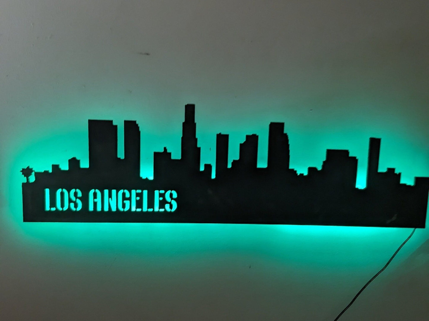 Los Angeles LED Skyline Sign, Los Angeles Wood Sign, Los Angeles LED Sign, Los Angeles Skyline Wall Art, Los Angeles Gift, wall decoration, - TitanOakDecor