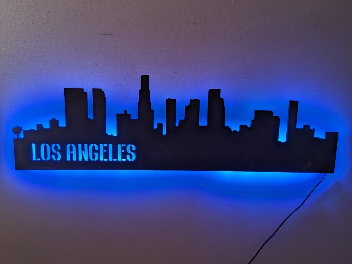 Los Angeles LED Skyline Sign, Los Angeles Wood Sign, Los Angeles LED Sign, Los Angeles Skyline Wall Art, Los Angeles Gift, wall decoration, - TitanOakDecor