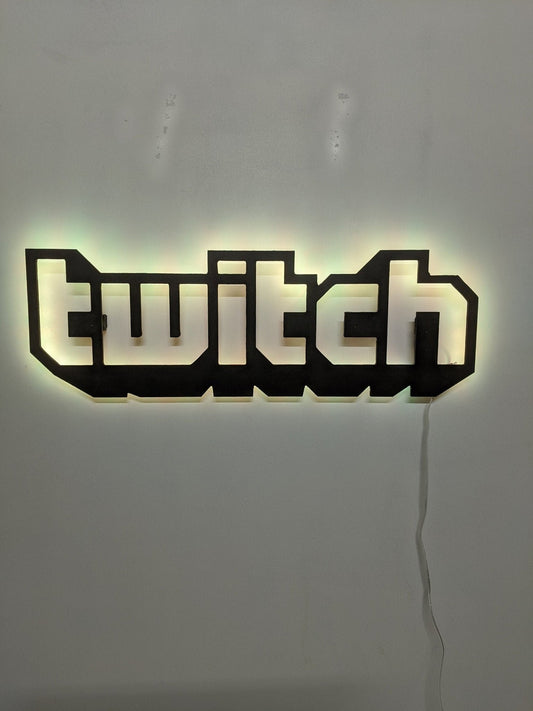 Personalized Twitch Logo LED Wall Art, Game Room Decor, Nerdy Decor, LED decoration, Custom Sign Gift, Custom Name Sign - TitanOakDecor