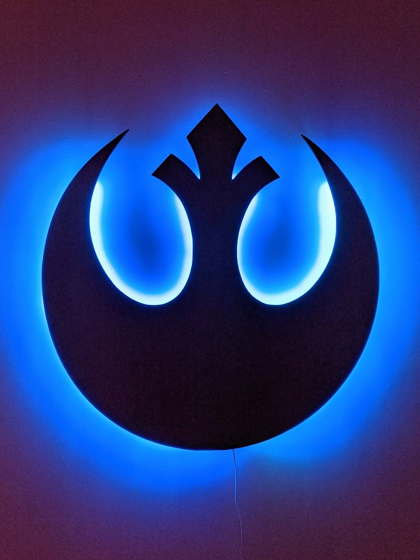 Republic logo led wall art, Glow in the dark wall art, Game Room Decor, Nerdy Decor, LED decoration, Custom Sign Gift - TitanOakDecor
