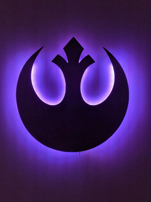 Republic logo led wall art, Glow in the dark wall art, Game Room Decor, Nerdy Decor, LED decoration, Custom Sign Gift - TitanOakDecor