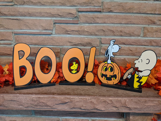 Boo Snoopy and Charlie Brown Halloween Tabletop Decoration - TitanOakDecor