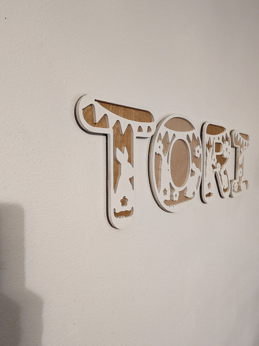 Bunny Name Sign, Bunny letters, Letter Nursery Sign, Bunny Decor, Nursery Decor, Boho Name Sign, Alphabet Bedroom Sign, Rabbit letters - TitanOakDecor