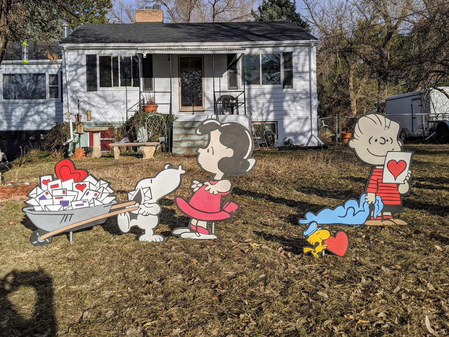 Charlie Brown and Friends Valentines Yard Art Lawn Art - TitanOakDecor