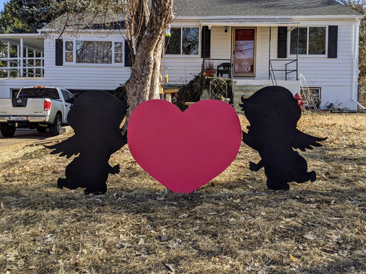 Cupids Heart Yard Art - TitanOakDecor