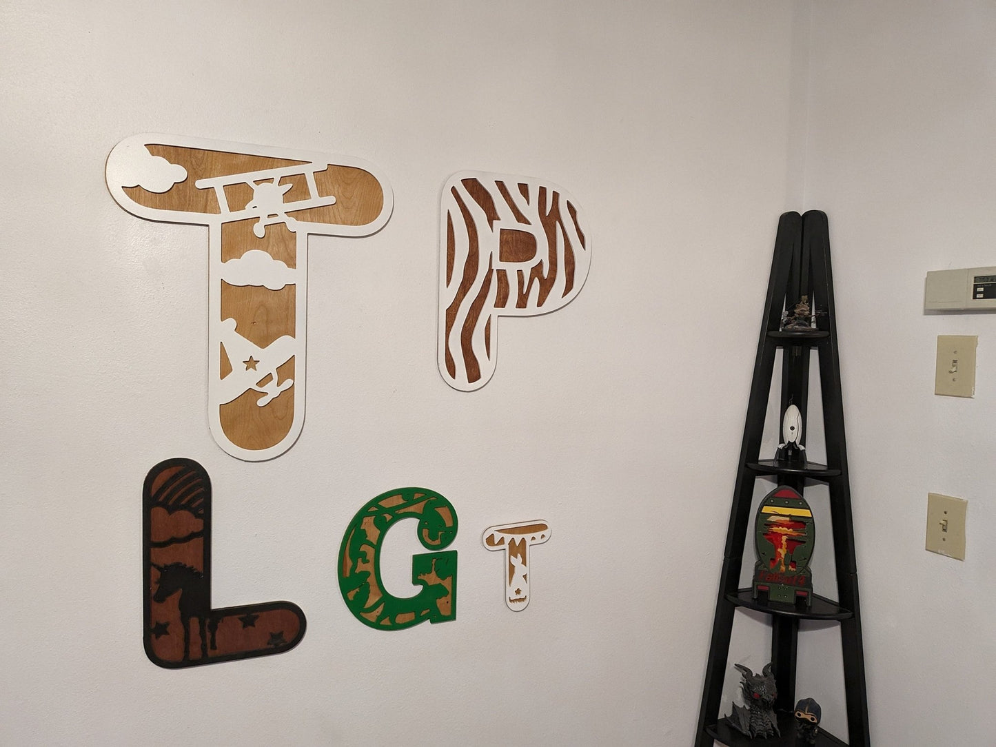 Dinosaur Name Sign, Dinosaur letters, Letter Nursery Sign, Dinosaur Decor, Nursery Decor, Boho Name Sign, Alphabet Bedroom Sign - TitanOakDecor
