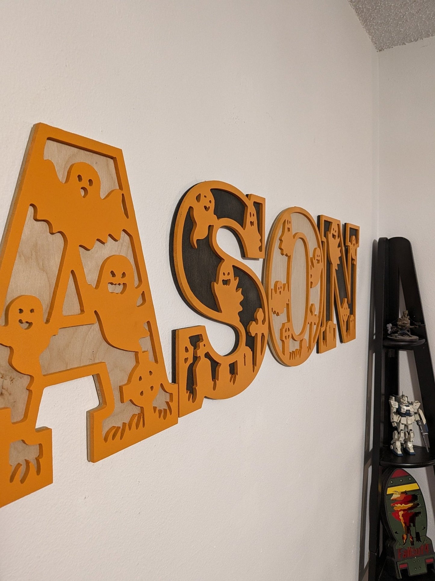 Ghost Name Sign, Ghost letters, Letter Nursery Sign, Halloween Decor, Nursery Decor, Boho Name Sign, Alphabet Bedroom Sign, Ghost letters - TitanOakDecor