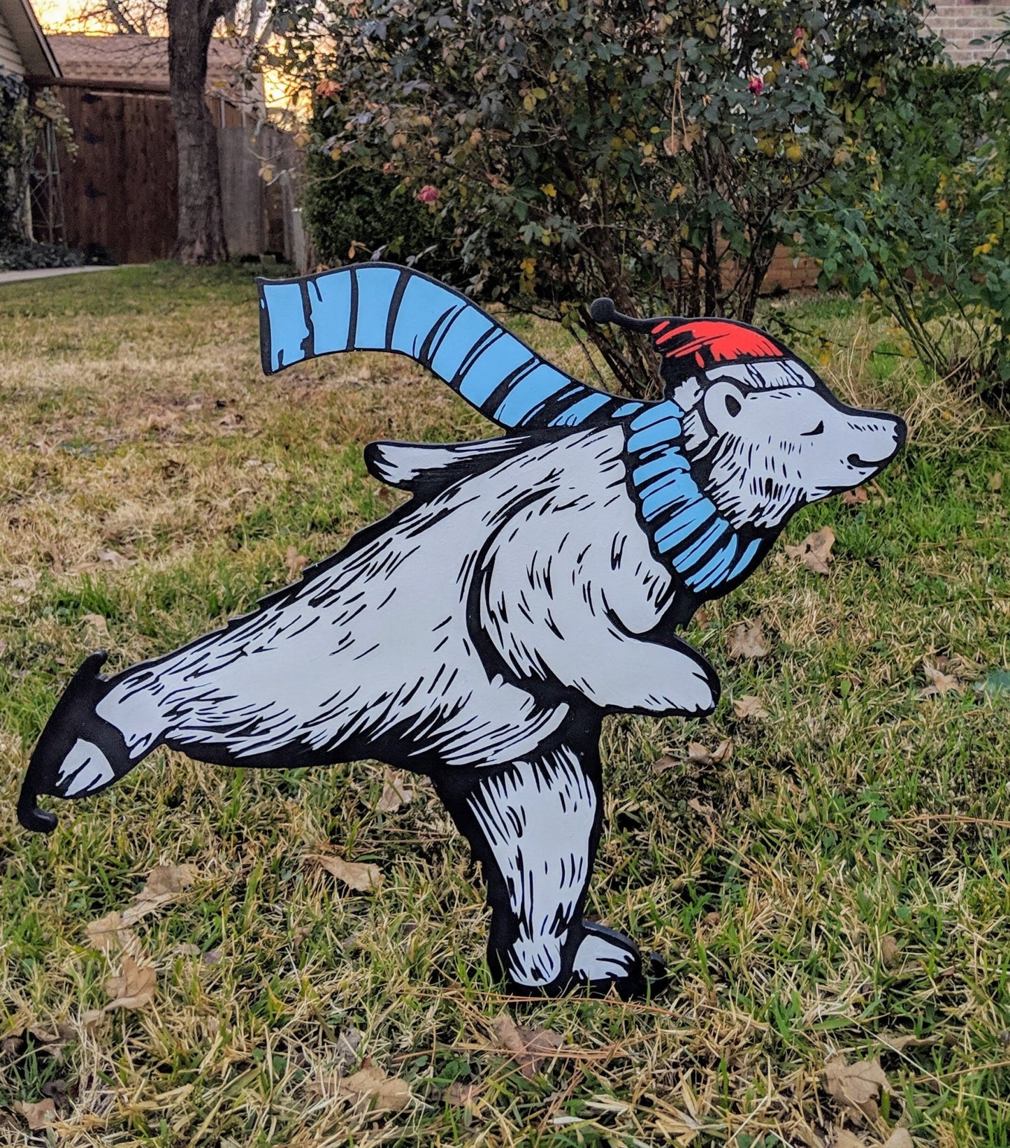 Ice Skating Bears Yard Art - TitanOakDecor