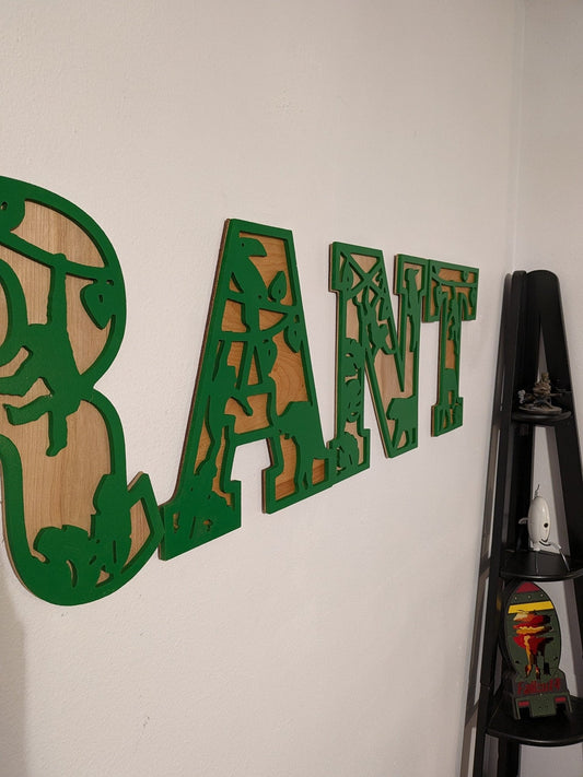 Jungle Name Sign, Jungle letters, Letter Nursery Sign, Jungle Decor, Nursery Decor, Boho Name Sign, Alphabet Bedroom Sign, Jungle letters - TitanOakDecor