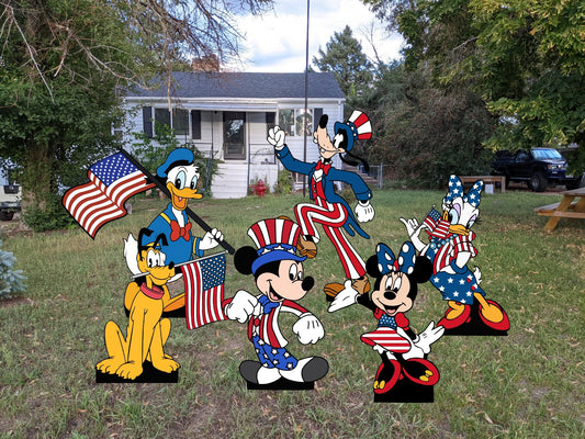 Mickey and Friends 4th of July Yard Art Set - TitanOakDecor