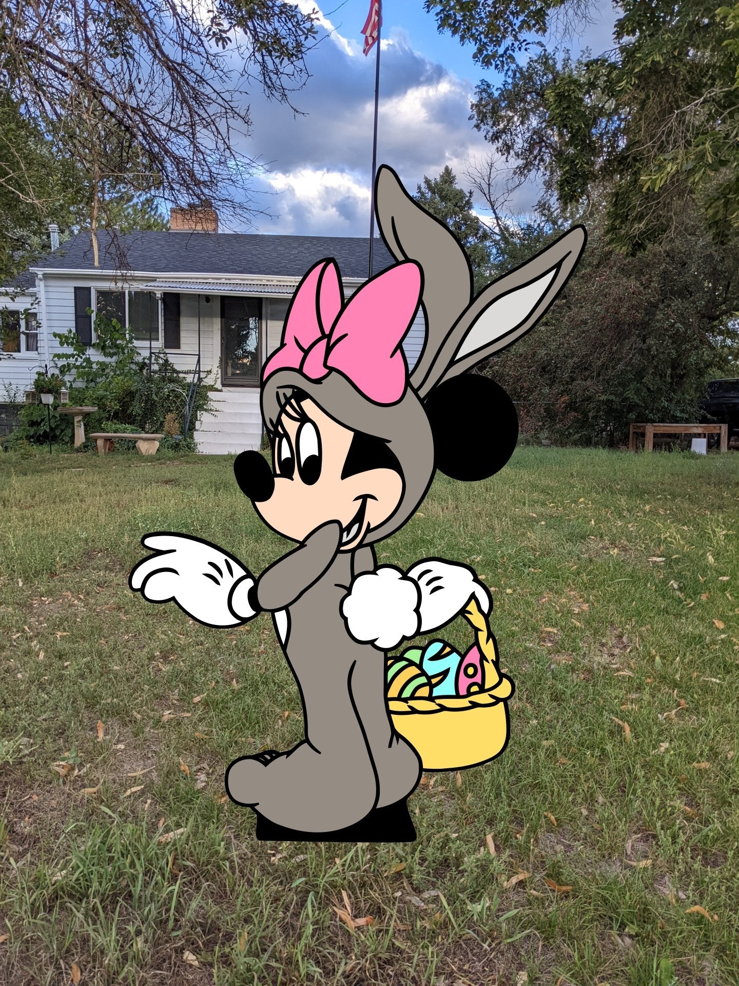Mickey and Friends Easter Bunny Yard Art Set - TitanOakDecor