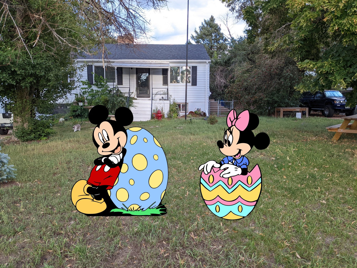 Mickey and Minnie Easter Egg Yard Art Set - TitanOakDecor