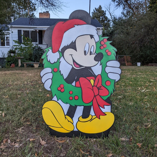 Mickey Christmas Wreath Yard Art Set - TitanOakDecor