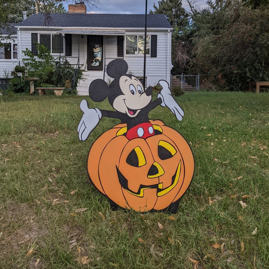 Mickey Mouse Pumpkin Halloween Sign - TitanOakDecor