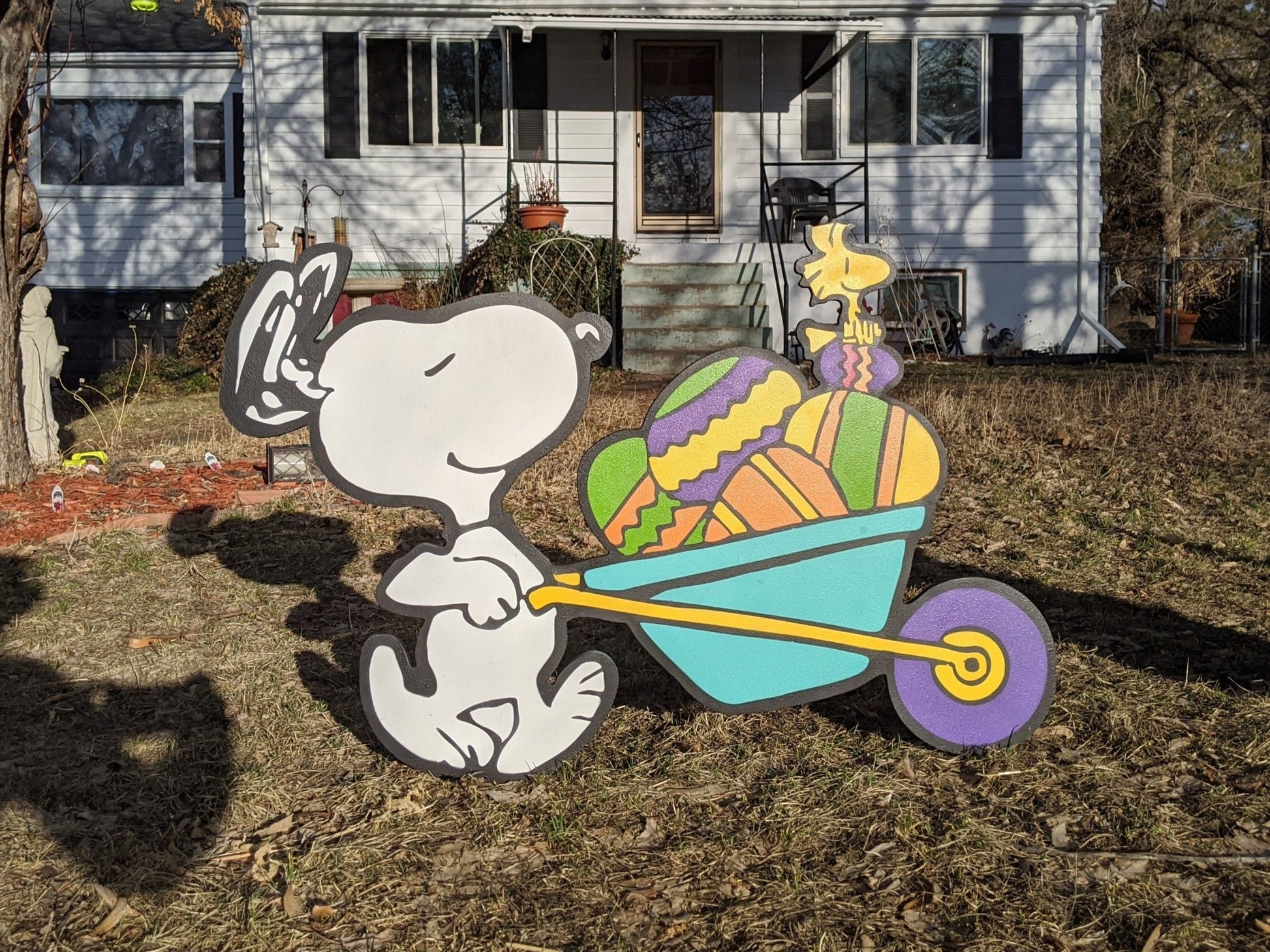 Snoopy and Woodstock 3 Piece Easter Yard Art Set - TitanOakDecor