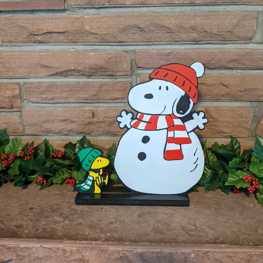 Snoopy and Woodstock Mini Snowman Set - TitanOakDecor