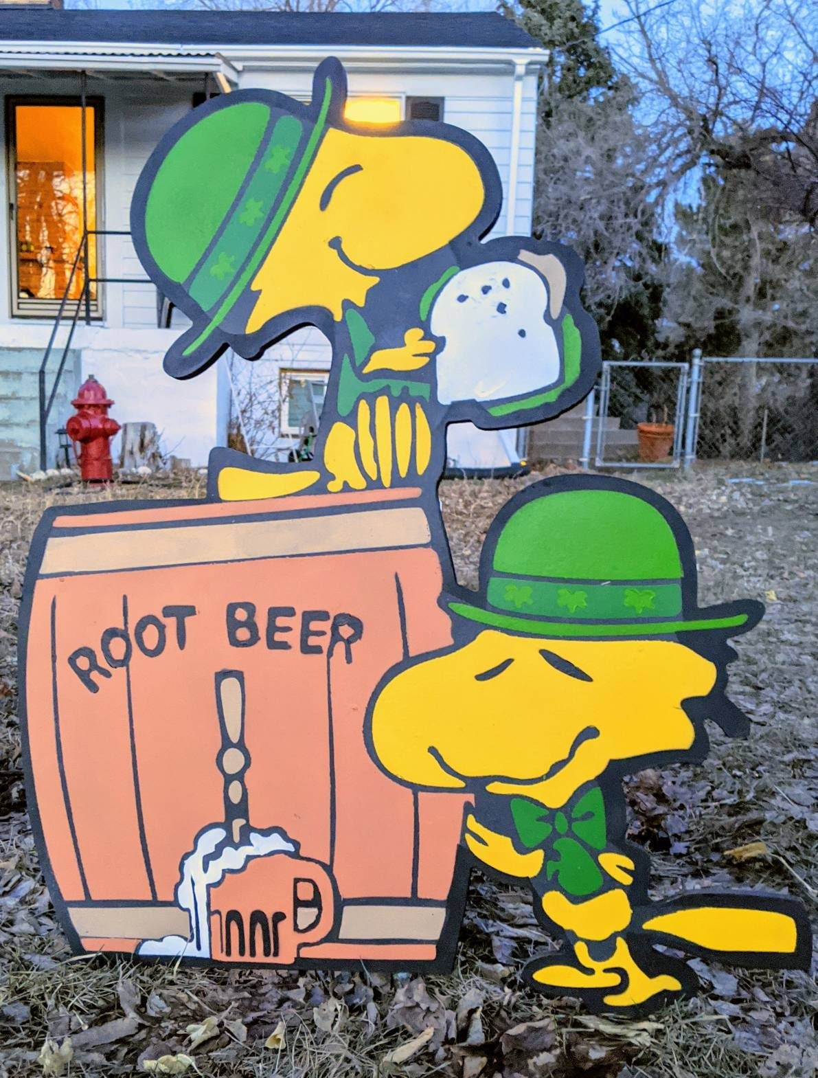 Snoopy and Woodstock St. Paddy's Day Yard Art Lawn Art Decor - TitanOakDecor