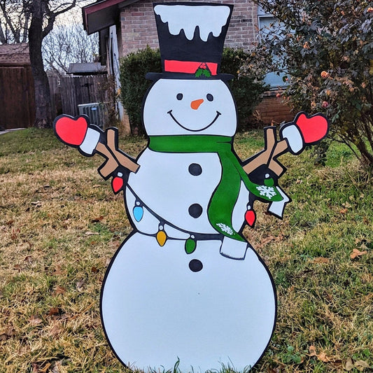 The Happy Snowman Christmas Lawn Art Yard Decor - TitanOakDecor