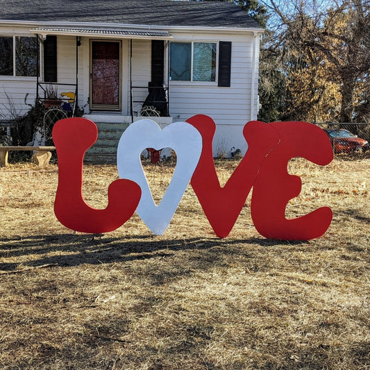 Valentines LOVE Sign Yard Art - TitanOakDecor