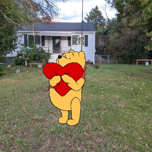 Whinnie the Pooh Valentines Heart Yard Art Set - TitanOakDecor