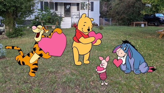 Whinnie the Pooh Valentines Yard Art Set - TitanOakDecor
