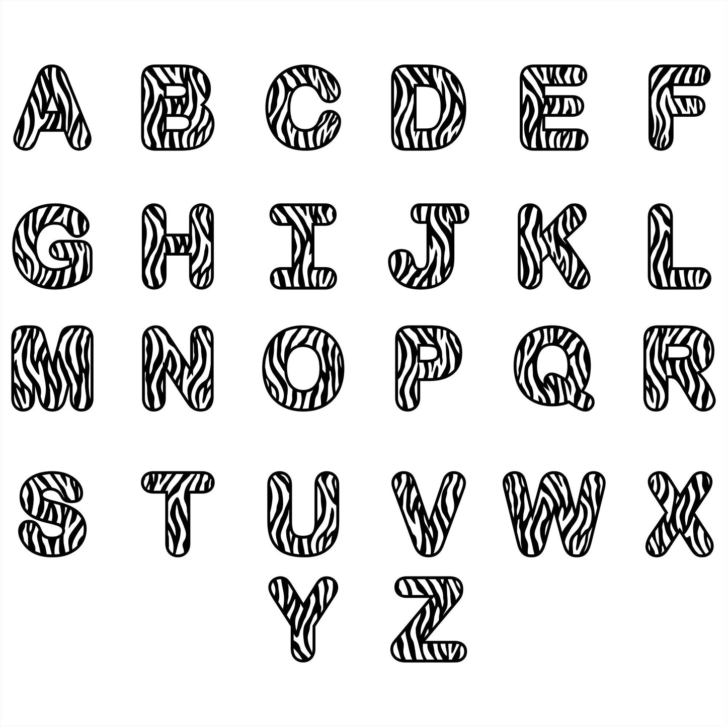 Zebra Name Sign, Zebra letters, Letter Nursery Sign, Zebra Decor, Nursery Decor, Boho Name Sign, Alphabet Bedroom Sign - TitanOakDecor