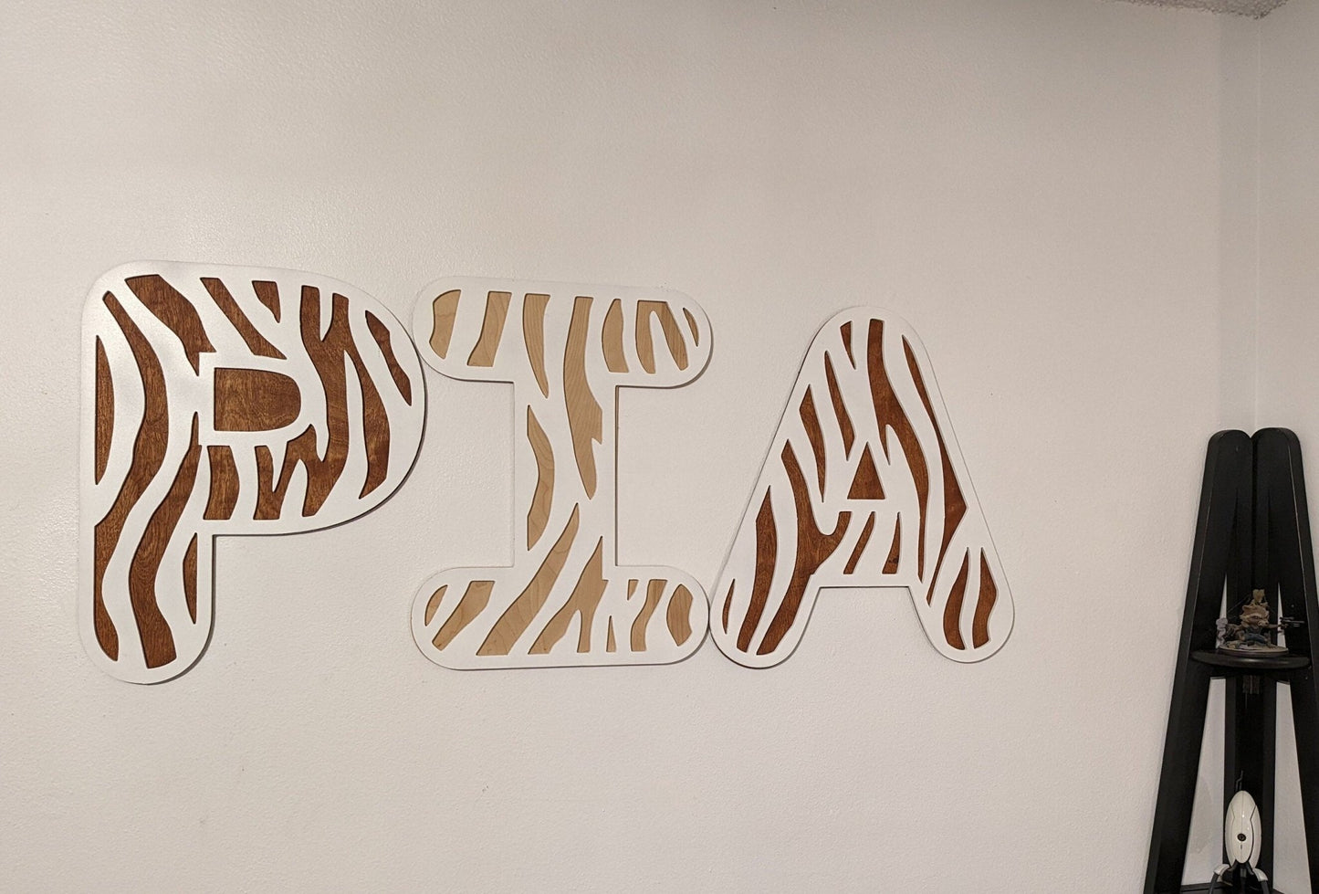 Zebra Name Sign, Zebra letters, Letter Nursery Sign, Zebra Decor, Nursery Decor, Boho Name Sign, Alphabet Bedroom Sign - TitanOakDecor