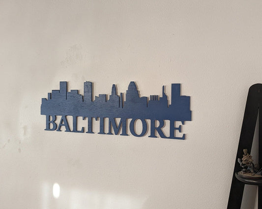 Baltimore Skyline Sign, Baltimore Wood Sign, Baltimore Sign, Baltimore Skyline Wall Art, Baltimore Gift, wall decoration, Custom Sign - TitanOakDecor